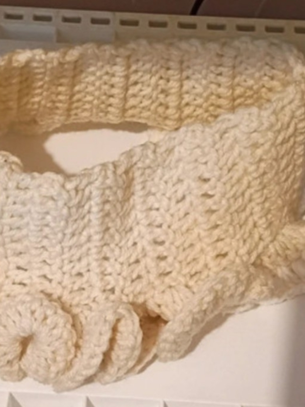 H&M Cream Knit Headband with Twist Detail